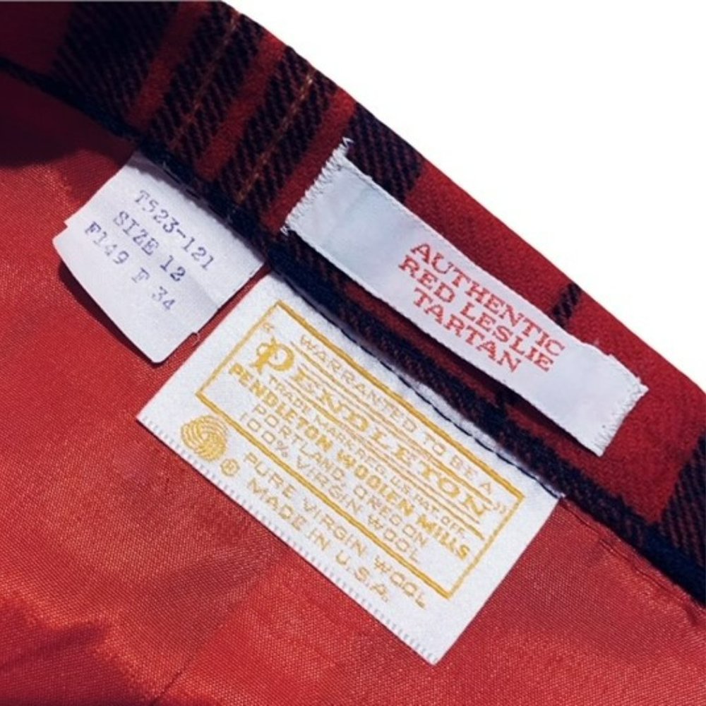 Pendleton Vintage Authentic Red Leslie Tartan Pla… - image 2